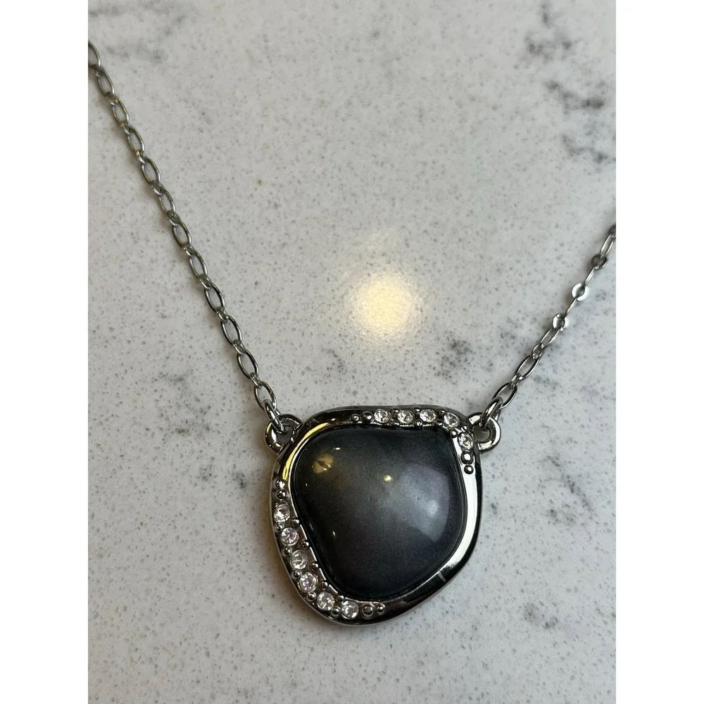 Lia Sophia Visionary Necklace Grey Accent Stone With Rhinestone Accents